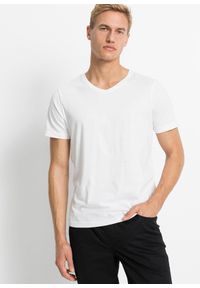 bonprix - T-shirt z dekoltem w serek (5 szt.). Typ kołnierza: dekolt w serek. Kolor: biały #1