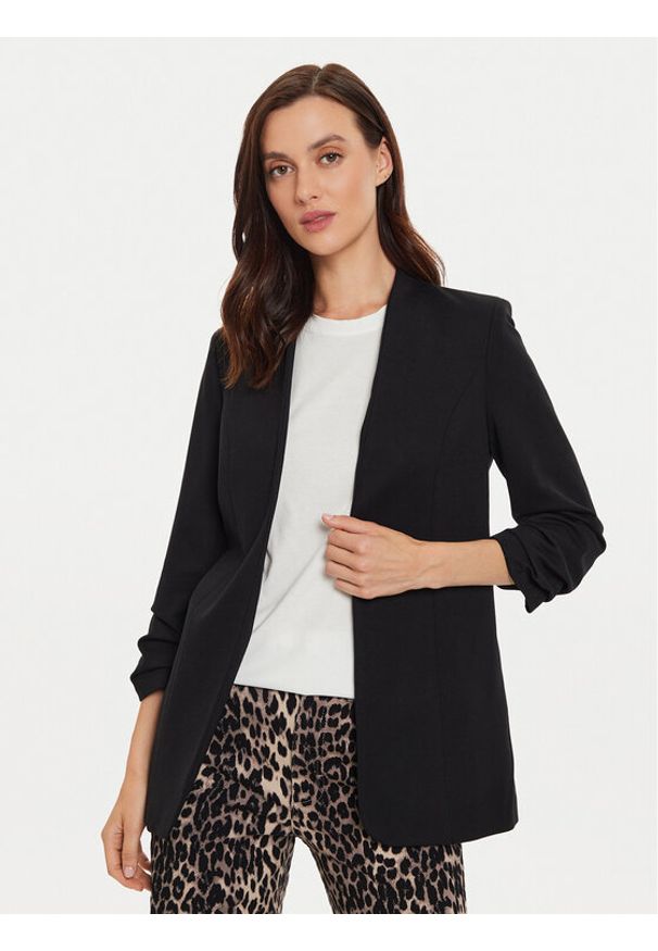 only - ONLY Marynarka Poptrash 15324620 Czarny Loose Fit. Kolor: czarny. Materiał: syntetyk, wiskoza