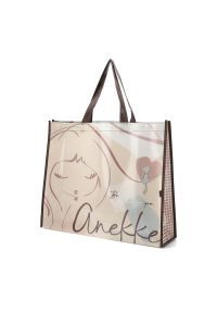 Torba zakupowa damska Anekke, wykonana z wytrzymałego materiału syntetycznego z dekoracyjnym nadrukiem pojemna, beżowa, 42474-910. Kolor: beżowy. Wzór: nadruk. Styl: casual, elegancki. Rodzaj torebki: na ramię #3