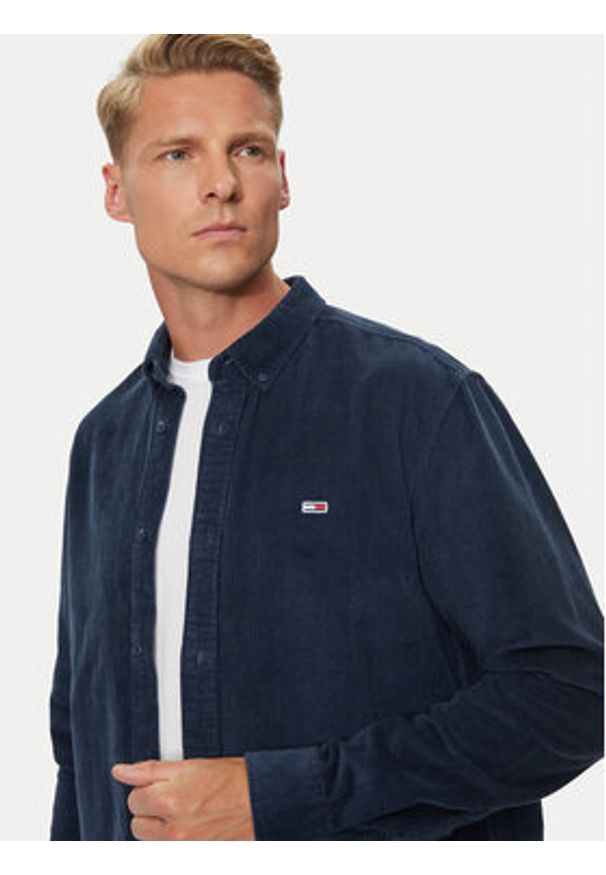 Tommy Jeans Koszula Corduroy DM0DM20461 Granatowy Regular Fit. Kolor: niebieski. Materiał: bawełna, sztruks