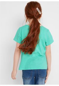 T-shirt dziewczęcy z fotodrukiem bonprix mentolowy niebieski. Kolor: zielony #5