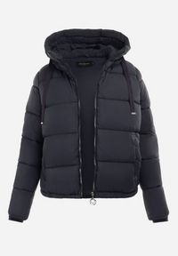 Renee - Granatowa Kurtka Puffer Pikowana z Kapturem Mullen. Typ kołnierza: kaptur. Kolor: niebieski. Materiał: jeans. Długość rękawa: długi rękaw. Długość: długie. Sezon: jesień, zima