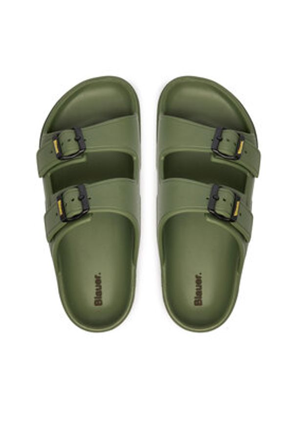 Blauer Klapki S6HOLLEY02/EVA Zielony. Kolor: zielony. Materiał: skóra