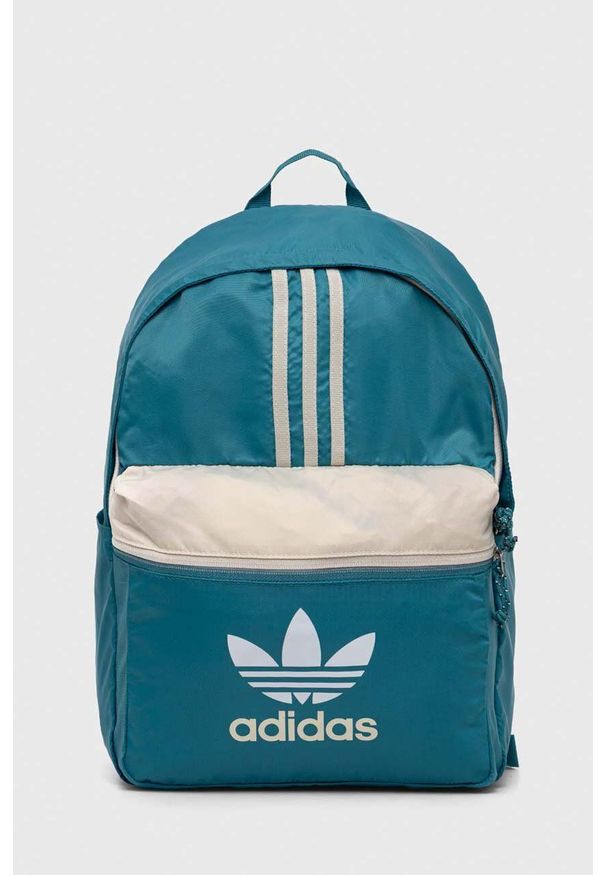 adidas Originals plecak kolor turkusowy duży wzorzysty. Kolor: turkusowy. Materiał: materiał