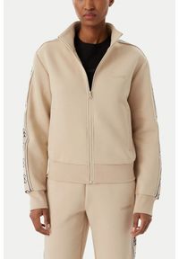 Guess - GUESS Beżowa damska bluza rozpinana z lampasami Britney, Rozmiar S. Okazja: na co dzień. Kolor: beżowy. Styl: elegancki, casual, sportowy #1