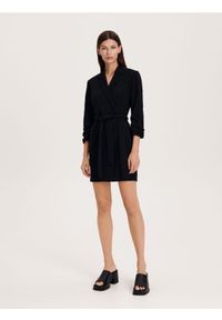 Reserved - Sukienka mini - czarny. Kolor: czarny. Materiał: dzianina. Wzór: gładki. Długość: mini #1