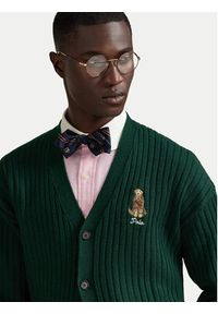 Polo Ralph Lauren Kardigan 710979094002 Zielony Relaxed Fit. Typ kołnierza: polo. Kolor: zielony. Materiał: wełna #4