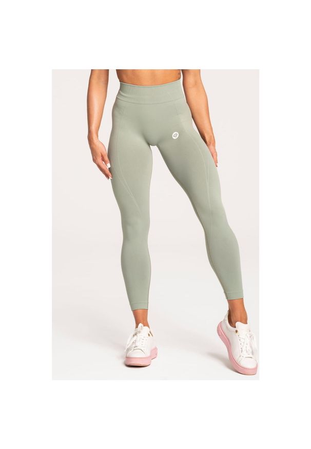 GYM GLAMOUR - Legginsy fitness damskie Gym Glamour basic. Kolor: zielony. Sport: fitness