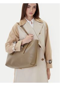 Calvin Klein Torebka Emblem Aop Tote W/ Pouch LV04F3266G Beżowy. Kolor: beżowy. Materiał: skórzane #3