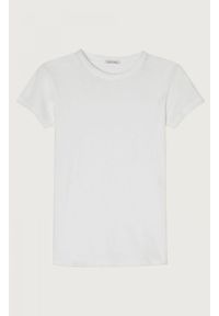 AMERICAN VINTAGE - Biały t-shirt z okrągłym dekoltem American Vintage. Kolor: biały. Materiał: bawełna. Długość rękawa: krótki rękaw. Długość: krótkie. Styl: vintage #1