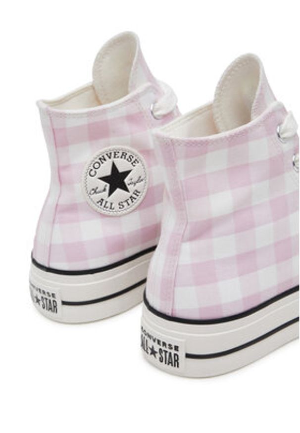 Converse Trampki Chuck Taylor All Star Lift Platform Gingham A13663C Różowy. Kolor: różowy. Materiał: materiał. Obcas: na platformie