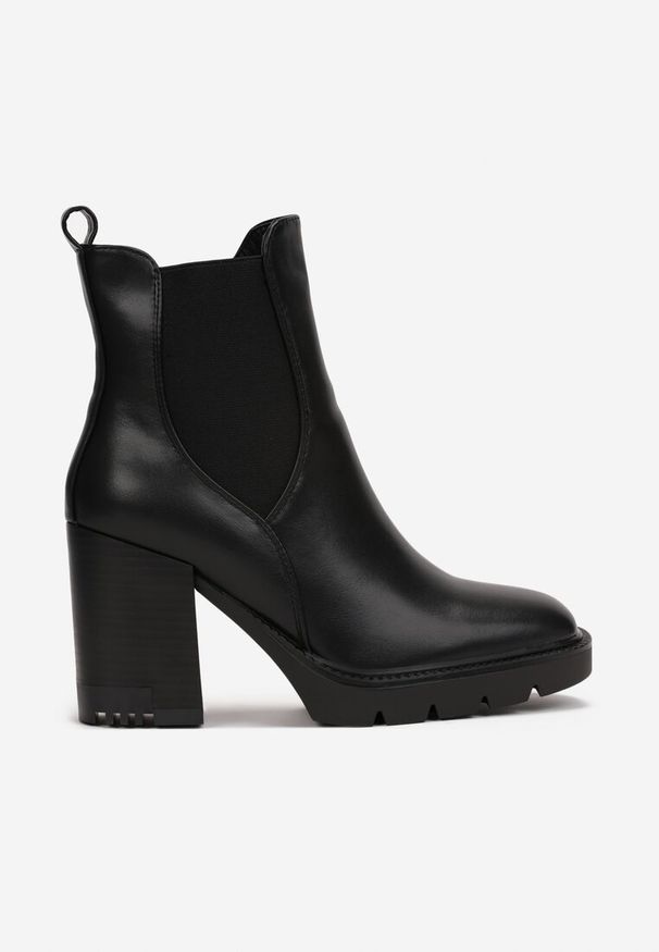 Renee - Czarne Botki Ceadillo. Okazja: na co dzień. Zapięcie: zamek. Kolor: czarny. Materiał: wełna, jeans, materiał. Sezon: zima, jesień. Obcas: na obcasie. Styl: klasyczny, casual. Wysokość obcasa: średni
