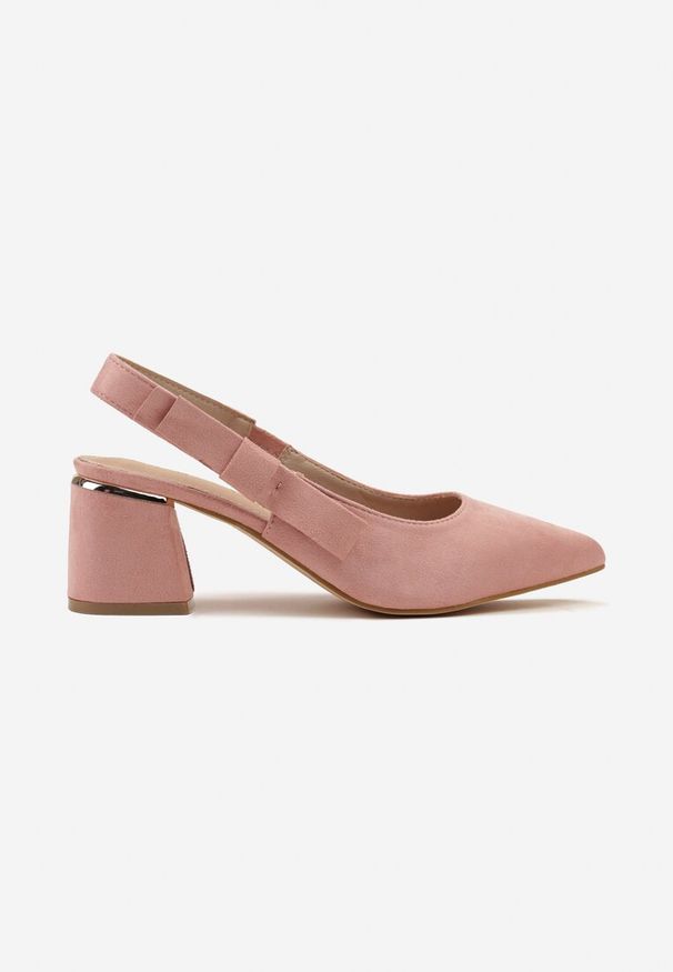 Renee - Różowe Sandały na Słupku Vices Slingback ze Skórzaną Wkładką Vevoline. Okazja: na spotkanie biznesowe, na co dzień, do pracy. Zapięcie: sprzączka. Kolor: różowy. Materiał: skóra. Sezon: lato. Obcas: na słupku. Styl: elegancki, biznesowy, klasyczny, casual