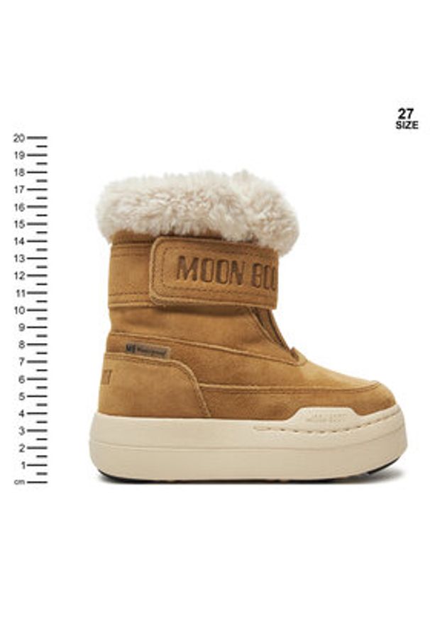 Moon Boot Śniegowce Junior Park Dtrap Boot Suede 80D3440040 Brązowy. Kolor: brązowy. Materiał: skóra, zamsz