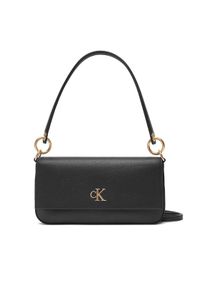 Calvin Klein Jeans Torebka Minimal Monogram Shoulder Pouch LV04K3161G Czarny. Kolor: czarny. Materiał: skórzane