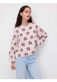 Reserved - Wzorzysty sweter - wielobarwny. Materiał: dzianina
