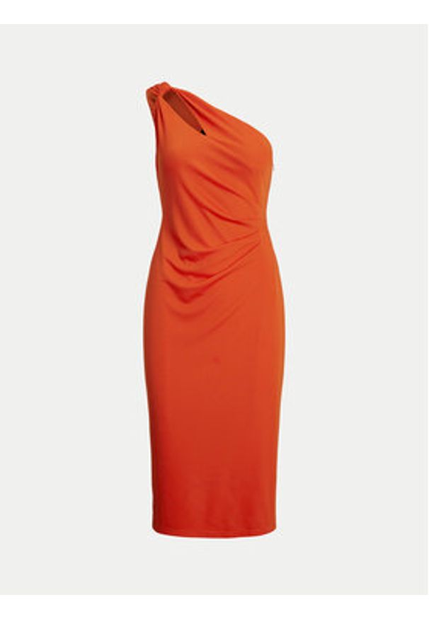 Lauren Ralph Lauren - LAUREN RALPH LAUREN Sukienka koktajlowa 253903046003 Pomarańczowy Slim Fit. Kolor: pomarańczowy. Materiał: syntetyk. Styl: wizytowy