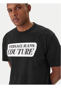 Versace Jeans Couture T-Shirt 80GAHT17 CJ00T Czarny Regular Fit. Kolor: czarny. Materiał: bawełna #3