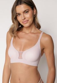 Born2be - Jasnofioletowy Biustonosz z Ozdobnym Wycięciem Ezirelle. Kolor: fioletowy. Materiał: jeans. Rodzaj stanika: wyciągane miseczki. Wzór: gładki #6