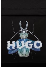 Hugo - HUGO plecak 50470841 męski kolor czarny duży z nadrukiem. Kolor: czarny. Wzór: nadruk #5