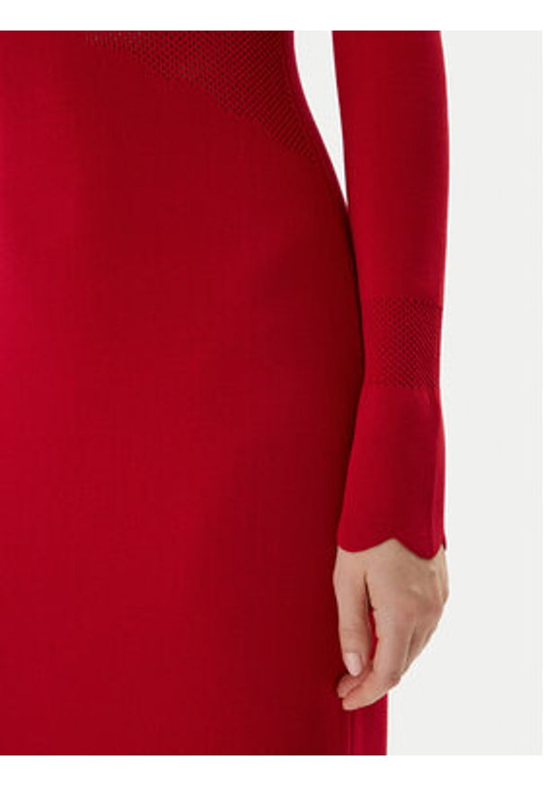 TwinSet - TWINSET Sukienka dzianinowa 252TP3040 Czerwony Slim Fit. Kolor: czerwony. Materiał: syntetyk