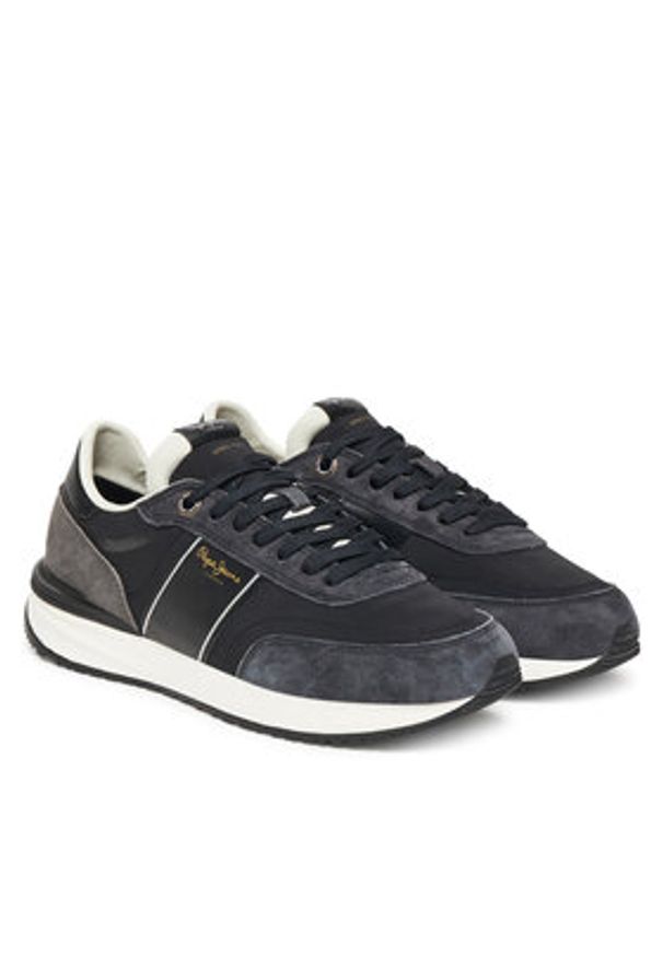 Pepe Jeans Sneakersy Buster Serie M PMS600008 Czarny. Kolor: czarny. Materiał: zamsz, skóra