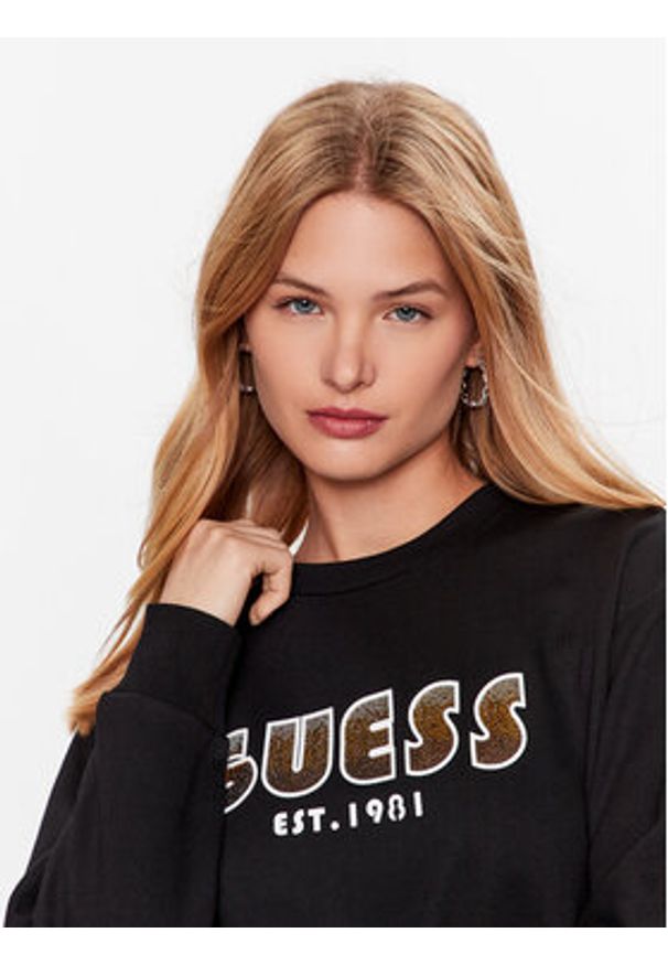 Guess Bluza W3YQ13 K8802 Czarny Relaxed Fit. Kolor: czarny. Materiał: bawełna, syntetyk