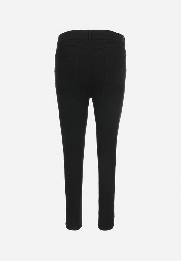 Born2be - Czarne Spodnie Skinny Push Up Teche. Stan: podwyższony. Kolekcja: plus size. Kolor: czarny. Materiał: tkanina. Długość: długie. Wzór: gładki. Styl: klasyczny, elegancki