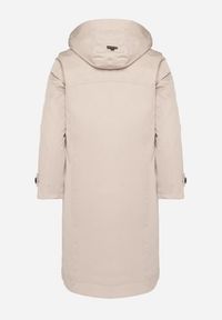 Born2be - Beżowa Kurtka z Kapturem o Wydłużonym Fasonie z Kieszeniami na Suwak Loreldra. Typ kołnierza: kaptur. Kolor: beżowy #5