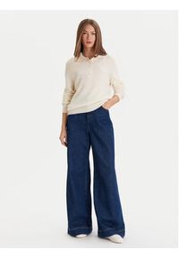 Lacoste Sweter AF4010 Écru Regular Fit. Materiał: wełna