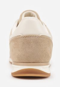 Born2be - Beżowe Sneakersy z Dwoma Paskami Evilirea. Nosek buta: okrągły. Zapięcie: pasek. Kolor: beżowy. Materiał: zamsz, skóra, materiał. Obcas: na obcasie. Wysokość obcasa: niski #8