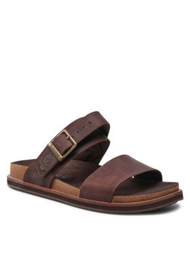 Timberland Sandały Amalfi Vibes 2Band Sandal TB0A419HV131 Brązowy. Kolor: brązowy. Materiał: skóra, nubuk