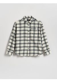 Reserved - Koszula oversize w kratę - złamana biel. Materiał: dzianina, bawełna #1