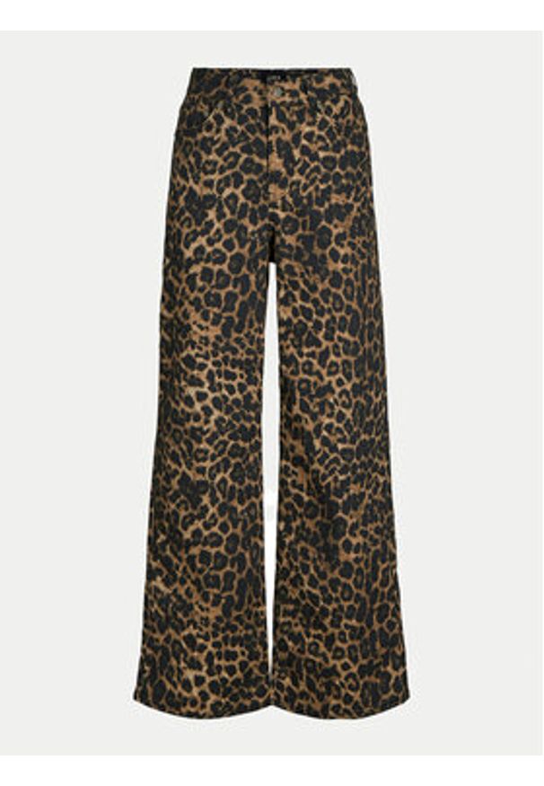 JJXX Spodnie materiałowe Sarah 12273087 Brązowy Wide Leg. Kolor: brązowy. Materiał: bawełna