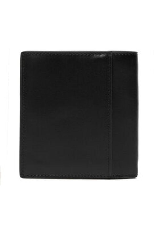 Calvin Klein Portfel Plaque Slim Trifold W Coin + Car LV04D1137G Czarny. Kolor: czarny. Materiał: skóra