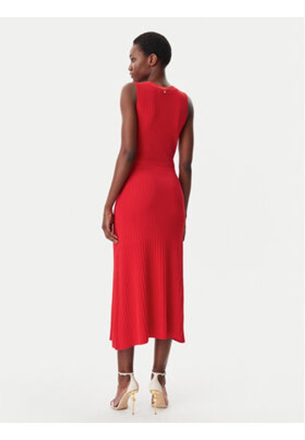 LOLA CASADEMUNT Sukienka dzianinowa LS2516003 Czerwony Regular Fit. Kolor: czerwony. Materiał: wiskoza