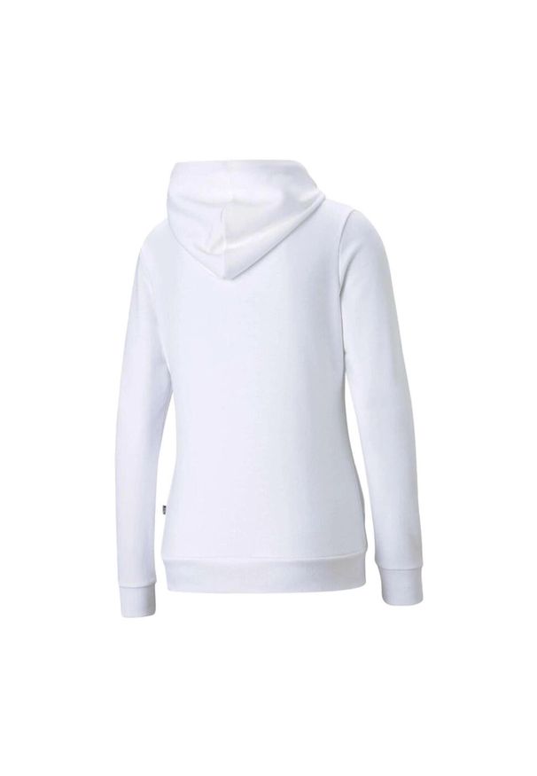 Puma - Damska Bluza Z Kapturem Z Logo Essentials. Typ kołnierza: kaptur. Kolor: biały