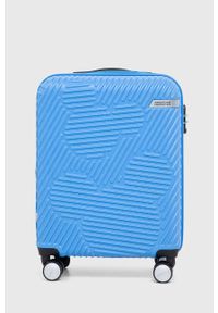 AMERICAN TOURISTER - American Tourister walizka x Disney kolor niebieski. Kolor: niebieski. Materiał: włókno, materiał. Wzór: motyw z bajki #1