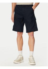 BOSS Szorty materiałowe Sisla 50559366 Granatowy Relaxed Fit. Kolor: niebieski. Materiał: len #1