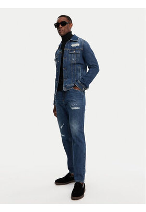 DOLCE & GABBANA - Dolce&Gabbana Jeansy GYJDAZ G8KE9 S9001 Granatowy Regular Fit. Kolor: niebieski