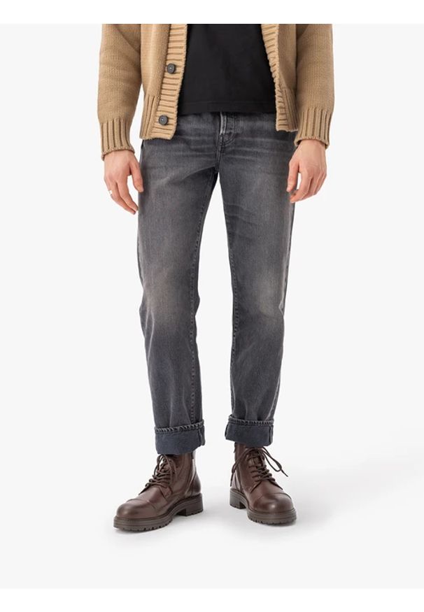 Ryłko - Brązowe trzewiki ze skóry licowej. Okazja: na co dzień. Wysokość cholewki: przed kolano. Zapięcie: sznurówki. Kolor: brązowy. Materiał: skóra. Szerokość cholewki: normalna. Obcas: na obcasie. Styl: casual, street