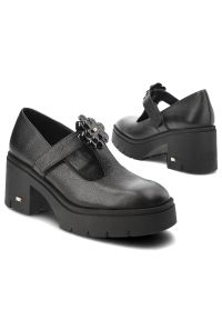 Czarne Półbuty Karino Buty Damskie Na Obcasie. Kolor: czarny. Materiał: skóra. Obcas: na obcasie. Styl: klasyczny, elegancki. Wysokość obcasa: średni #4