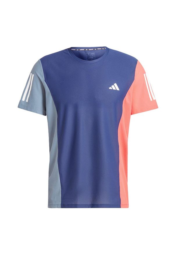 Adidas - Koszulka Own The Run Colorblock. Kolor: czerwony, niebieski, wielokolorowy. Materiał: materiał. Sport: bieganie