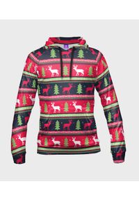 MegaKoszulki - Bluza damska fullprint z kapturem Christmas sweater. Typ kołnierza: kaptur. Materiał: dresówka, dzianina