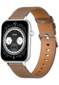 Smartwatch Colmi SMARTWATCH COLMI C28 SREBRNY + BRĄZOWY SKÓRZANY PASEK. Rodzaj zegarka: smartwatch. Kolor: srebrny, brązowy, wielokolorowy. Materiał: skóra #1