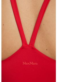Max Mara Leisure jednoczęściowy strój kąpielowy kolor czerwony miękka miseczka. Kolor: czerwony. Materiał: dzianina. Wzór: gładki #2