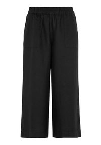Cellbes Lniane spodnie typu culotte Czarny female czarny 50/52. Kolor: czarny. Materiał: len #1