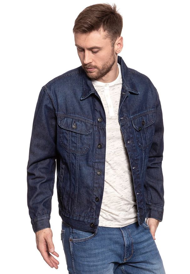 Lee - KURTKA JEANSOWA LEE RIDER JACKET DARK ELECTRIC L89ZITOU 112123982. Materiał: jeans