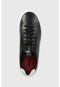 Hugo - HUGO sneakersy skórzane Quiver kolor czarny. Nosek buta: okrągły. Zapięcie: sznurówki. Kolor: czarny. Materiał: skóra #5