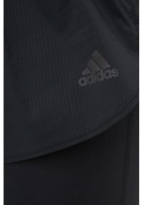 adidas Performance szorty do biegania Run Fast damskie kolor czarny gładkie high waist. Stan: podwyższony. Kolor: czarny. Materiał: skóra, tkanina, dzianina, materiał. Wzór: gładki